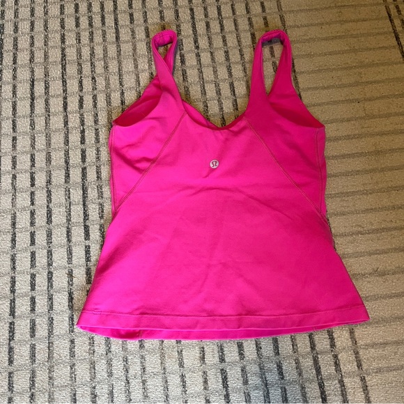 lululemon athletica Like New Bright Pink Align Crop Top Sz 4 - Picture 2 of 4